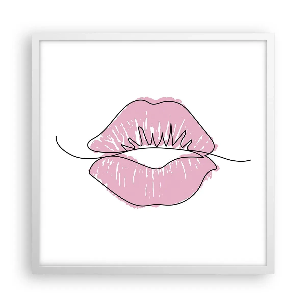 Poszter fekete keretben - Készen állsz a csókra? - 50x50 cm