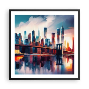 Poszter fehér keretben - Fenomenális New York - 60x60 cm