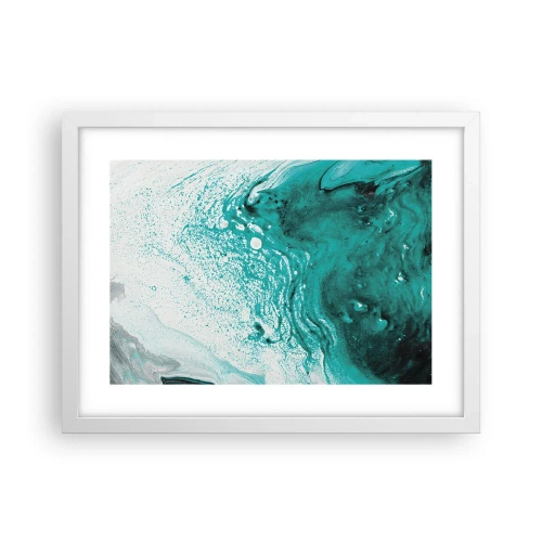 Poszter fekete keretben - Elolvadni fehérben és türkizben  - 40x30 cm