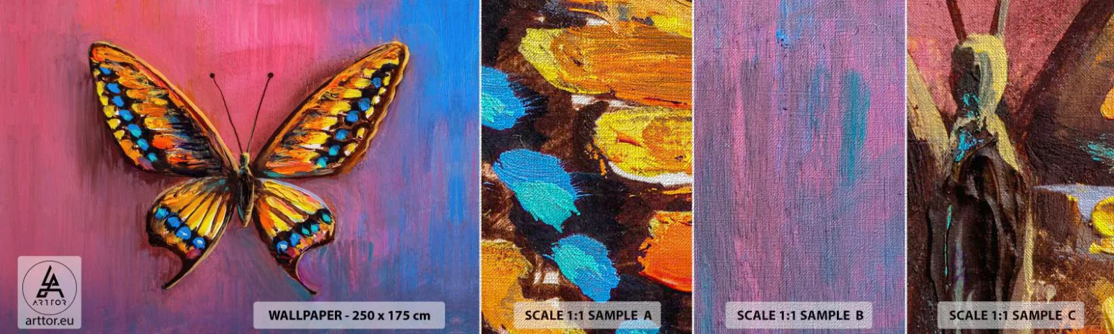 Fotótapéta Minta Premium Canvas - A természet gyöngye - Pillangó, Darab, Festmény - 100x30 cm