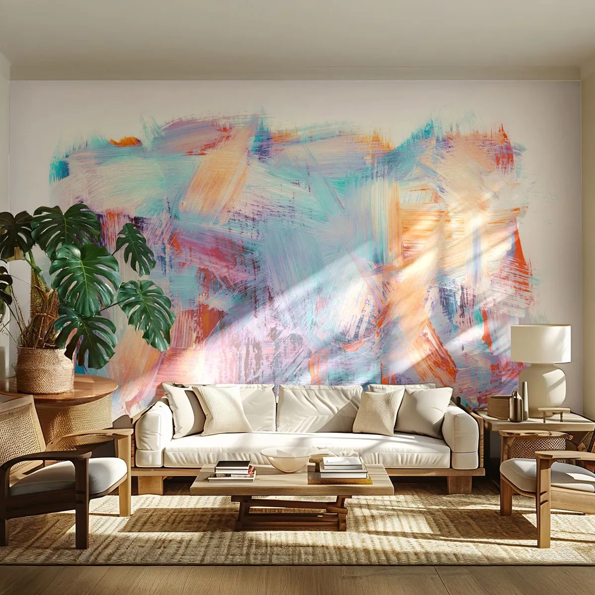 Fotótapéta Standard Eco - Színes rendetlenség - Minimalista, Pasztell, Darab - 450x315 cm