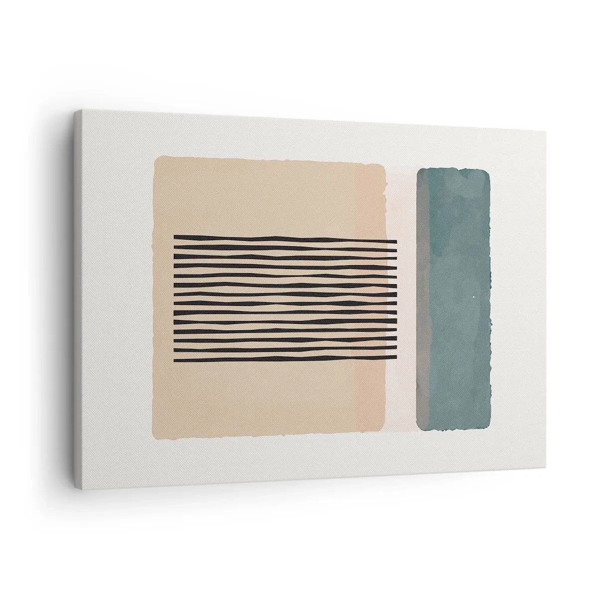 Vászonkép - Minimalista geometrikus formák bézs és zöld árnyalatokban - 70x50cm - Minden rendben - Modern fali dekoráció nappalihoz és hálószobához ARTTOR