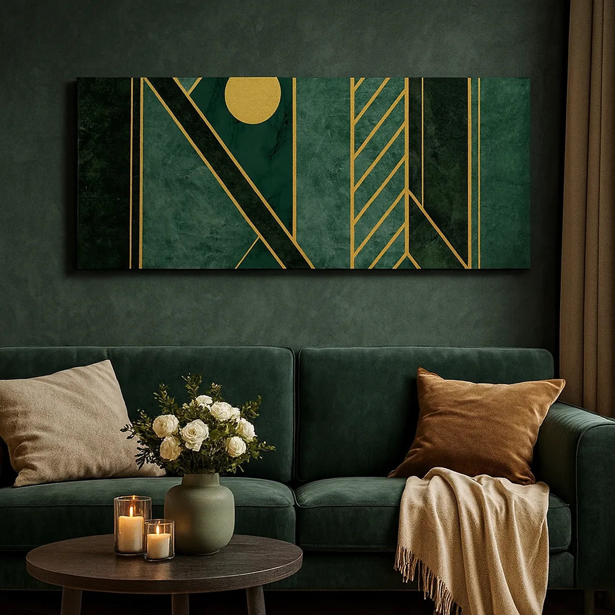 Vászonkép - Az arany és azúrkék dinamikája - 30x30 cm