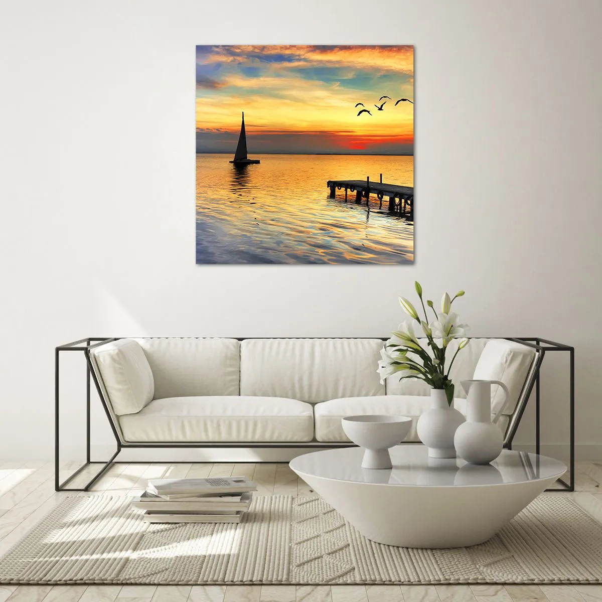 Üveg kép - Az esti visszatérések - 70x70 cm