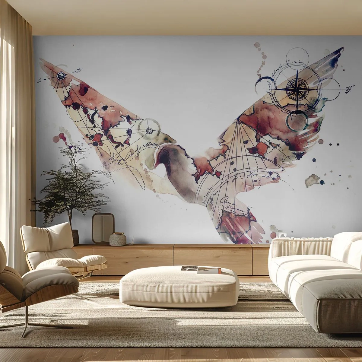 Fotótapéta Standard Eco - Szabadtéri vándor - Madarak, Galamb, Absztrakció - 300x210 cm