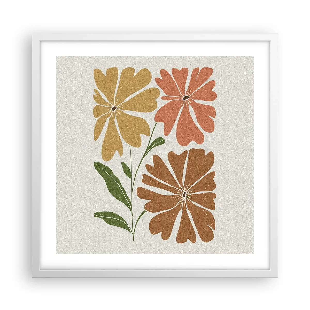 Poszter fekete keretben - Természet és geometria - 50x50 cm