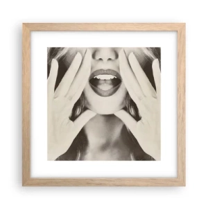 Poszter világos tölgy keretben - Jövök már! - 30x30 cm