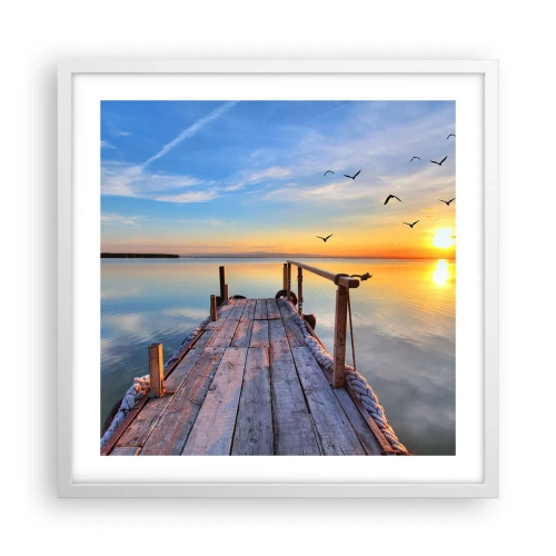 Poszter fekete keretben - Menj egyenesen a nap felé - 50x50 cm