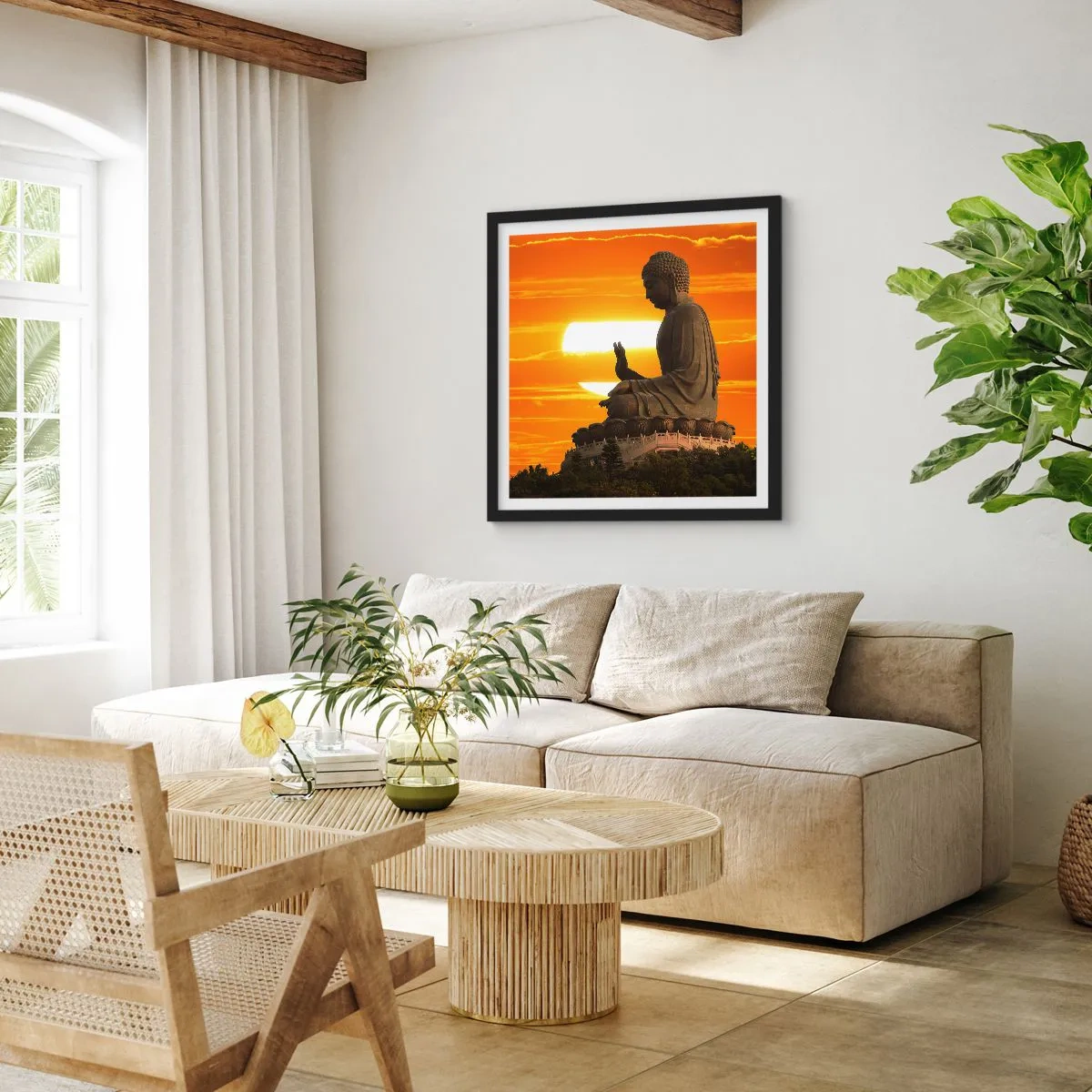 Poszter fehér keretben - Félelem nélkül a világtól - 40x40 cm