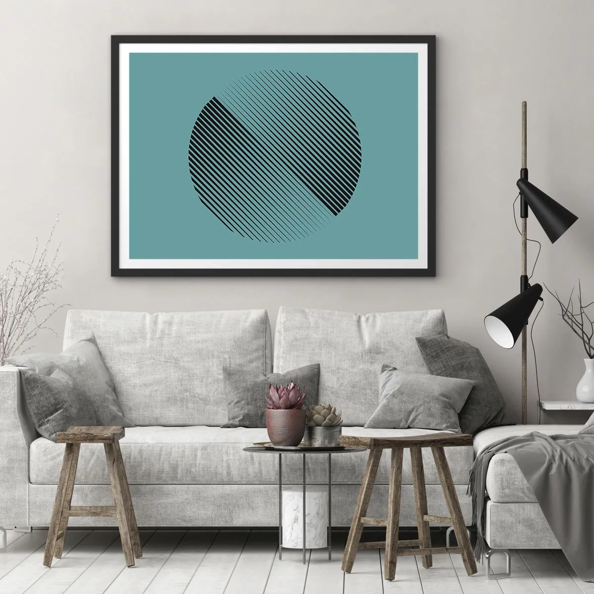 Poszter fehér keretben - A kör - egy geometriai variáció - 91x61 cm