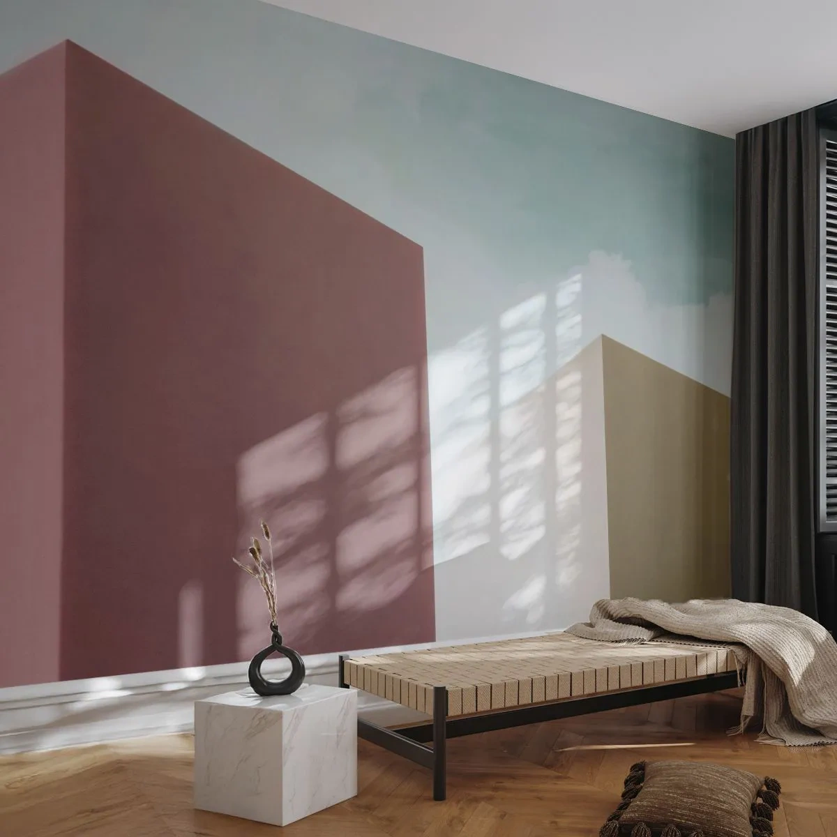 Öntapadós Fotótapéta Deluxe Sticker - Egy napsütéses nyár geometriája - Épületek, Építészet, Háromdimenziós - 250x175 cm