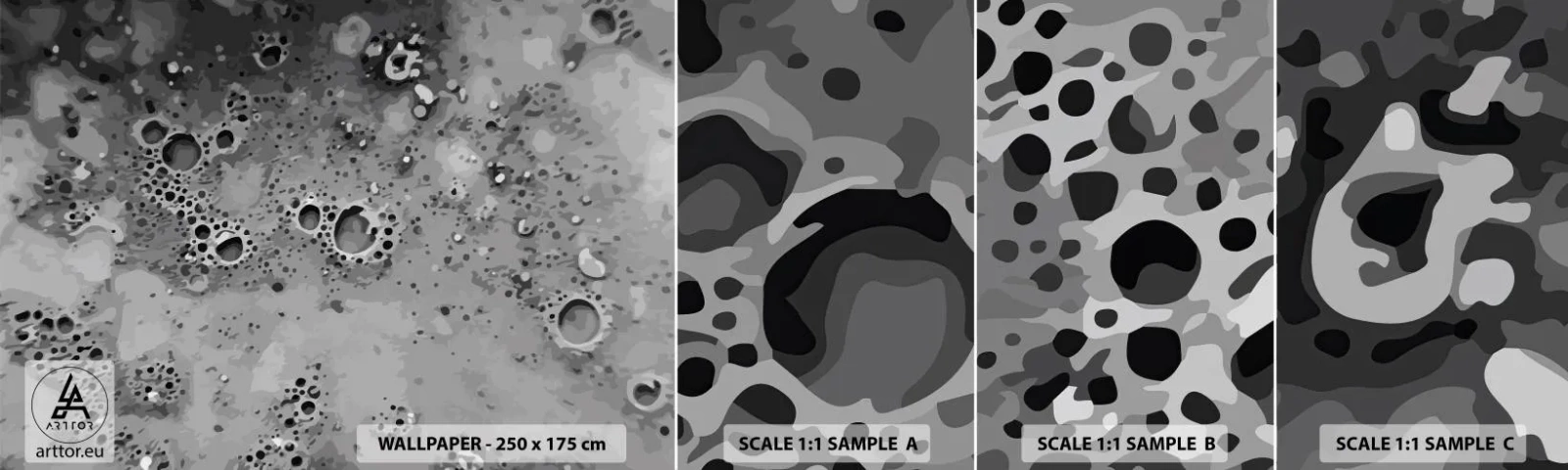 Fotótapéta Minta Öntapadós Deluxe Sticker - Mint egy holdbéli táj - Fogalmazás, Darab, Grafika - 100x30 cm