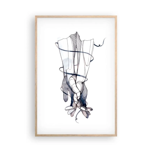 Poszter világos tölgy keretben - Érintés tanulmányozása - 61x91 cm