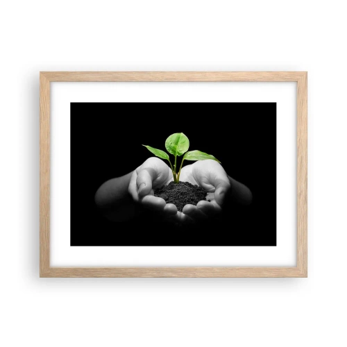 Poszter világos tölgy keretben - Szeretem a természetet, védem azt - 40x30 cm