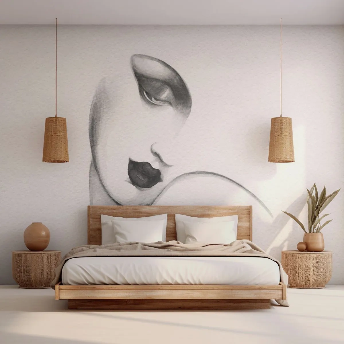 Öntapadós Fotótapéta Deluxe Sticker - Łempicka stílusában - Egy nő portréja, Női Arc, Darab - 250x175 cm