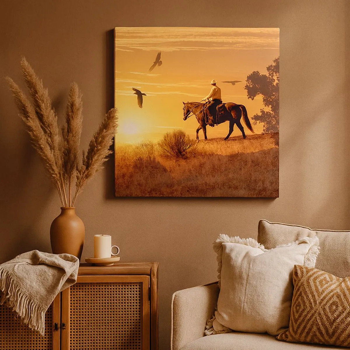 Vászonkép - Egyedül a prérin keresztül - 30x30 cm