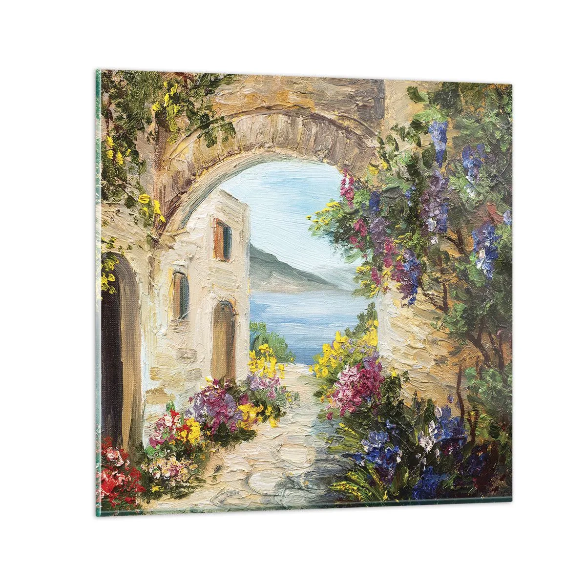 Üveg kép - Egy tengerparti vidék varázsa - 50x50 cm