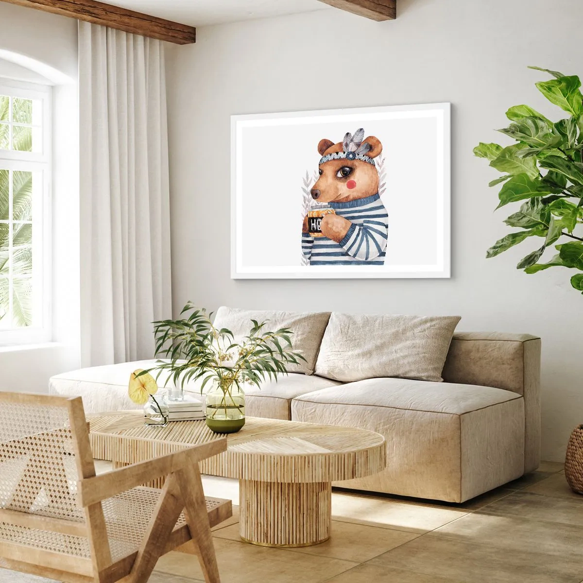 Poszter fekete keretben - Édes Mackó - 91x61 cm