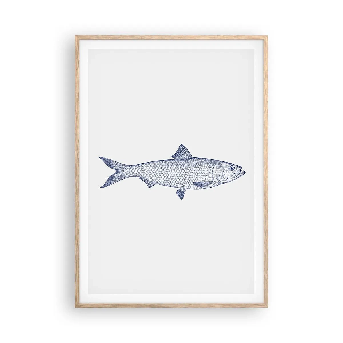 Poszter világos tölgy keretben - Üdvözlet az északi tengerektől - 70x100 cm