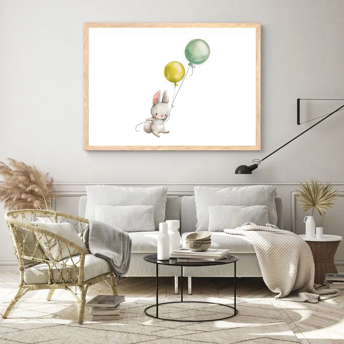 Poszter világos tölgy keretben - Én is repülök! - 70x50 cm