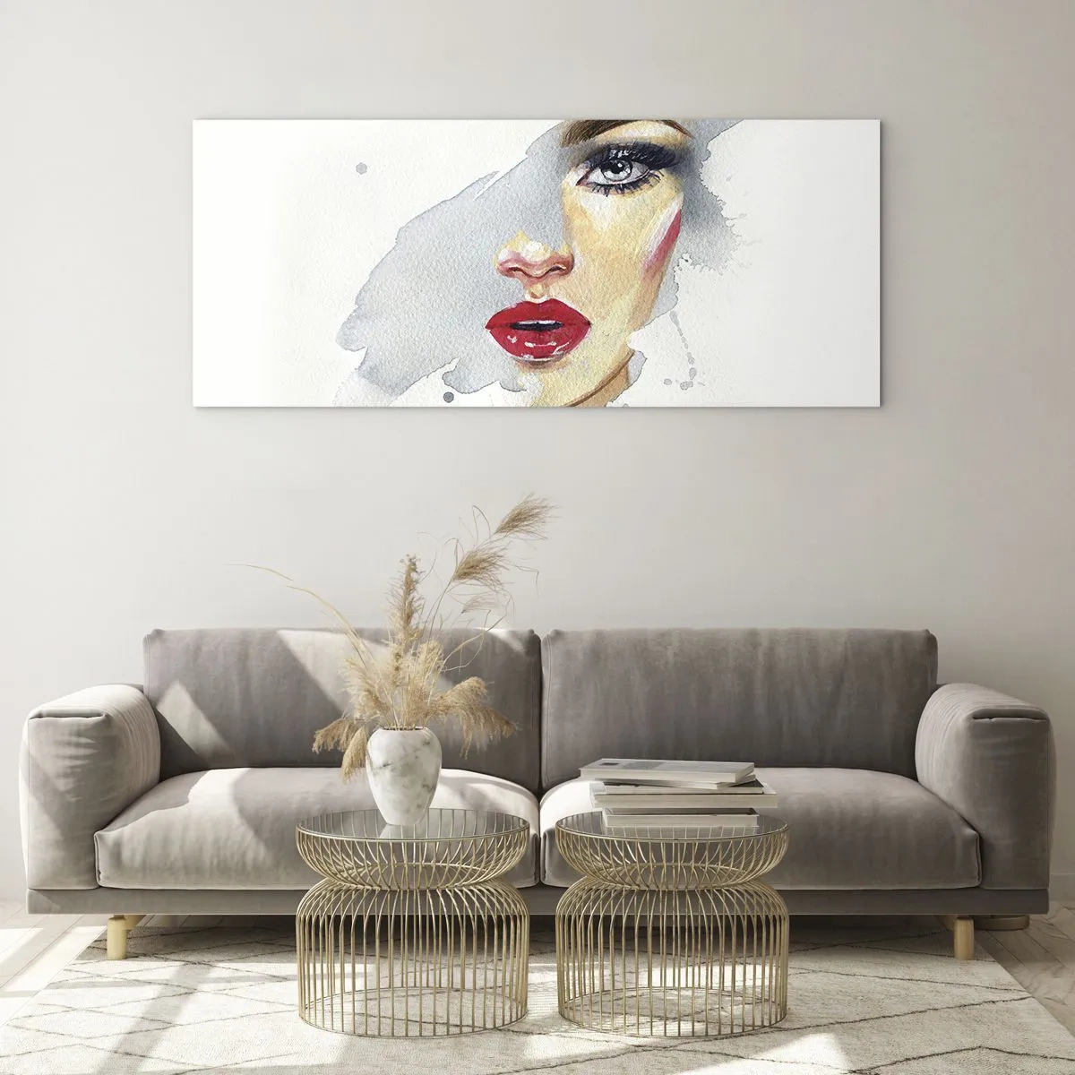 Üveg kép - Egy vízcsepp tükörkép  - 100x40 cm