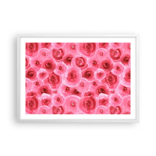 Poszter fekete keretben - Rózsák alul és felül - 70x50 cm