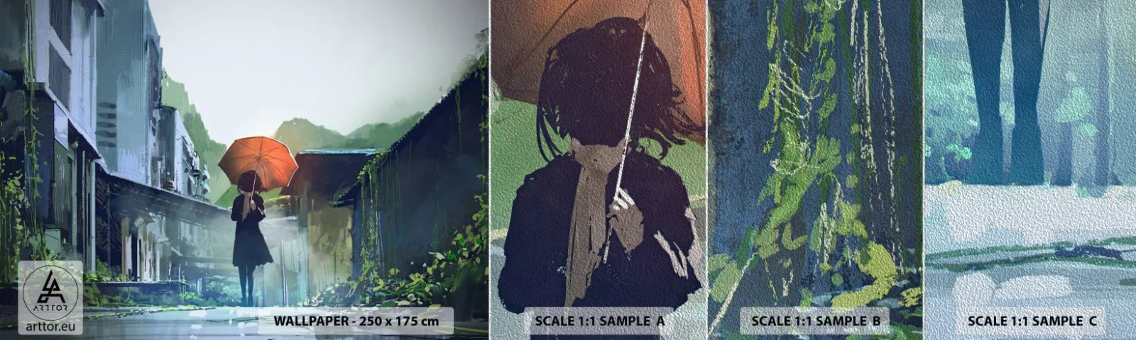 Fotótapéta Minta Premium Sand - Éltető eső - Absztrakció, Város, Építészet - 100x30 cm