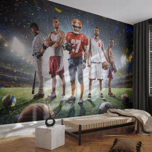 Fotótapéta Standard Eco - Különböző tudományágak sportolói a stadionban, reflektorfény alatt - 100x70cm - Mezei gladiátorok - Modern fali dekoráció nappalihoz és hálószobához ARTTOR