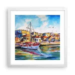 Poszter fekete keretben - Szivárványos délután - 40x40 cm