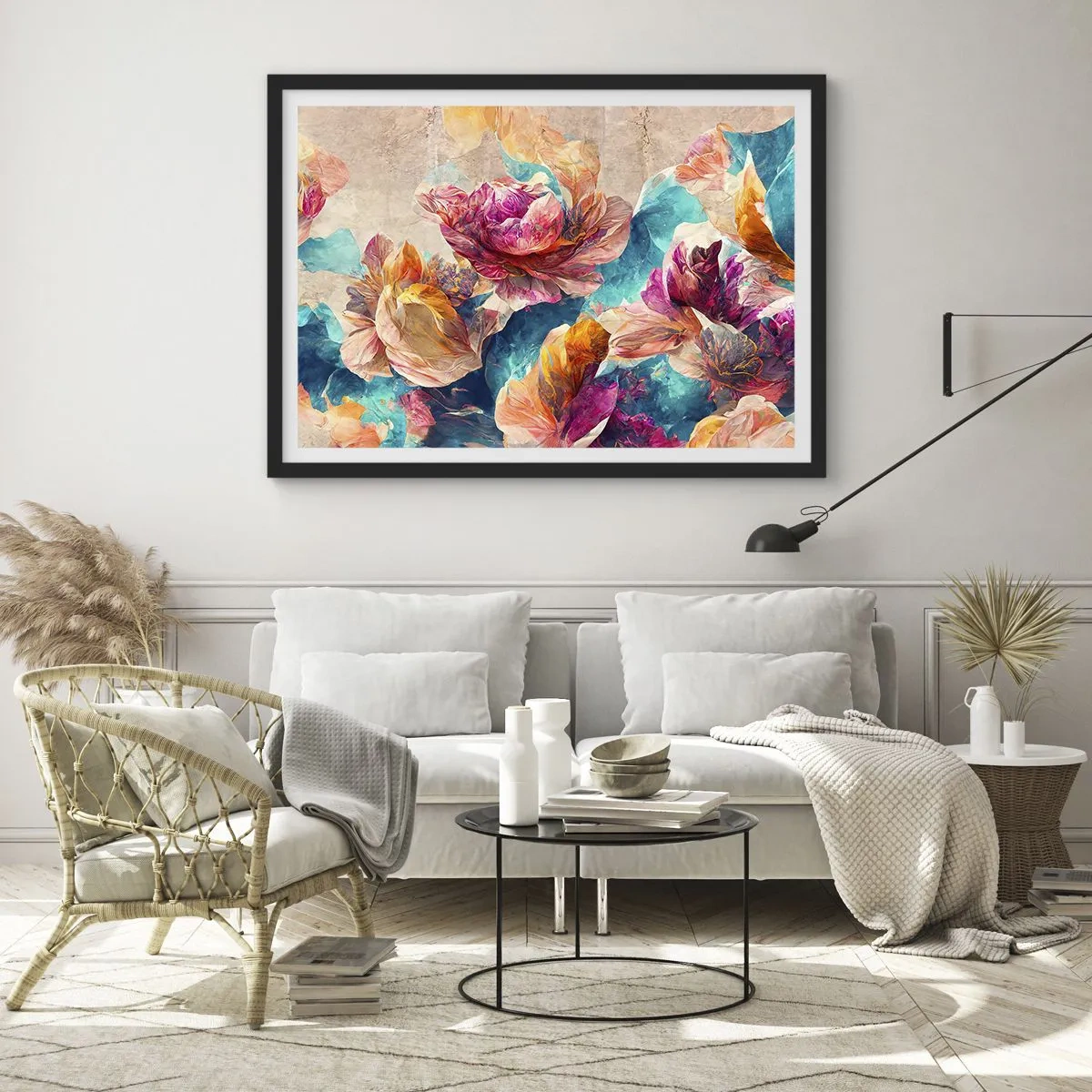 Poszter fehér keretben - Egy csokor színes pompája - 70x50 cm