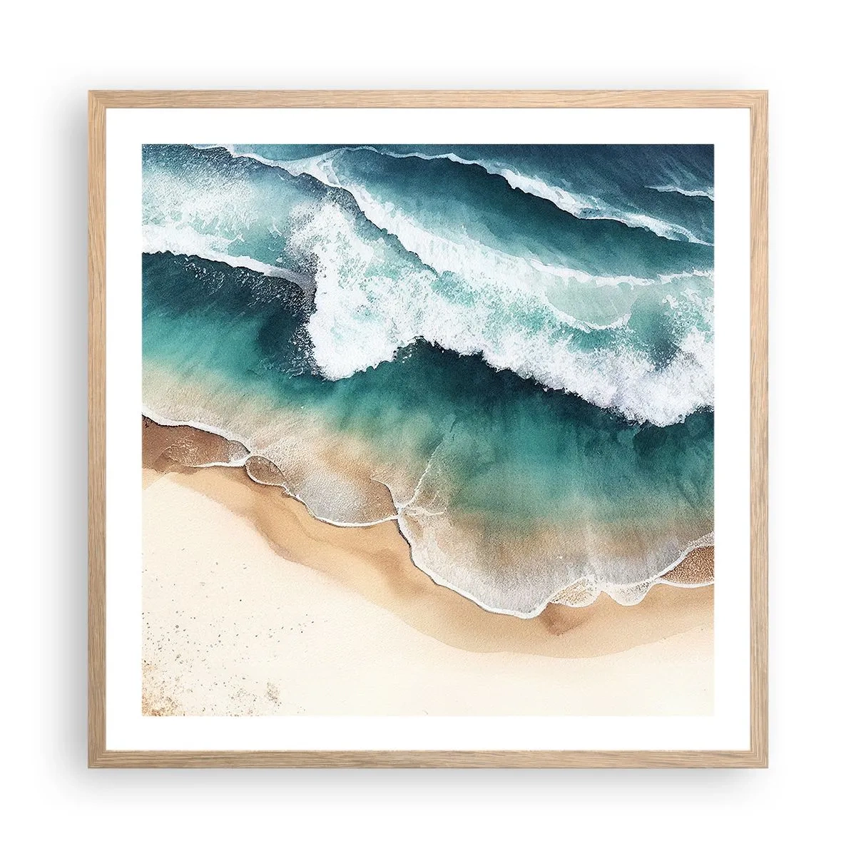 Poszter világos tölgy keretben - Egy örök találkozás - 60x60 cm