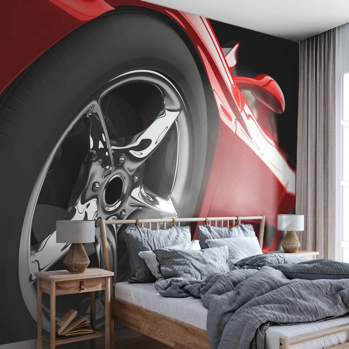 Fotótapéta Premium Sand - Gyorsaságnak született - Autóipari, Sportkocsi, Abroncs - 150x105 cm