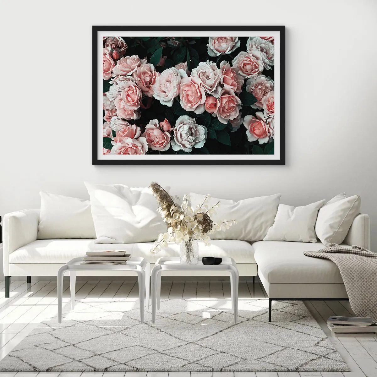 Poszter fehér keretben - Rózsaszín ansamble - 70x50 cm