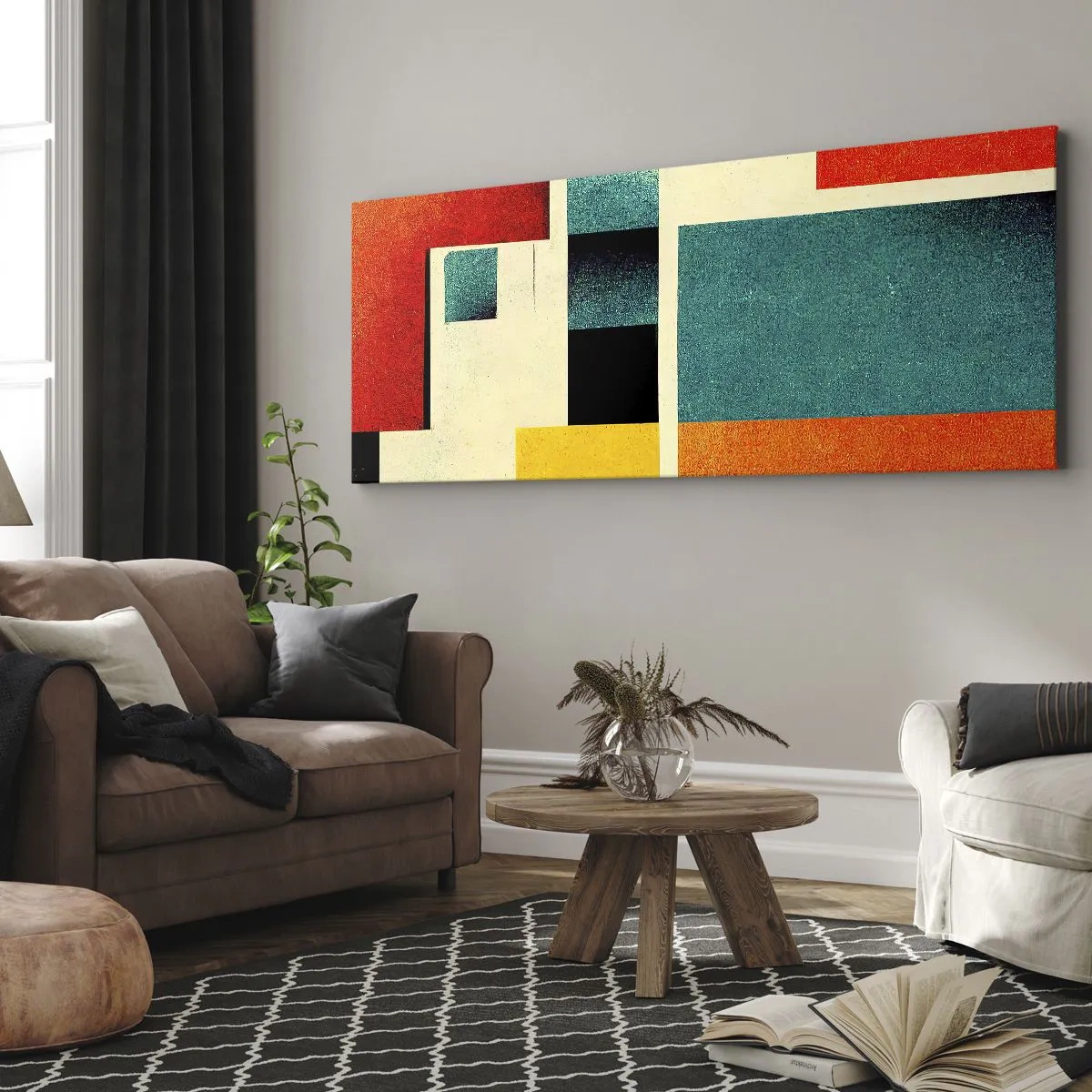 Vászonkép - Geometrikus absztrakció - jó energia - 100x40 cm