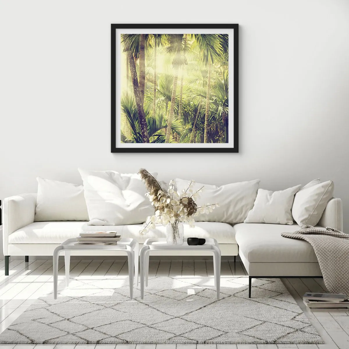 Poszter fehér keretben - Zöld forróságban - 40x40 cm