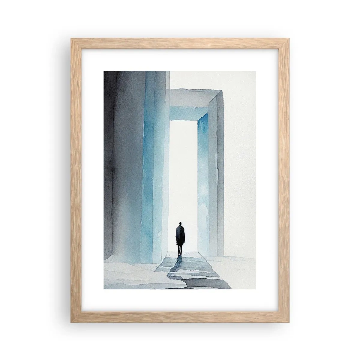 Poszter világos tölgy keretben - Élj korlátok nélkül - 30x40 cm