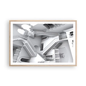 Poszter világos tölgy keretben - A tér paradoxonjai - 91x61 cm