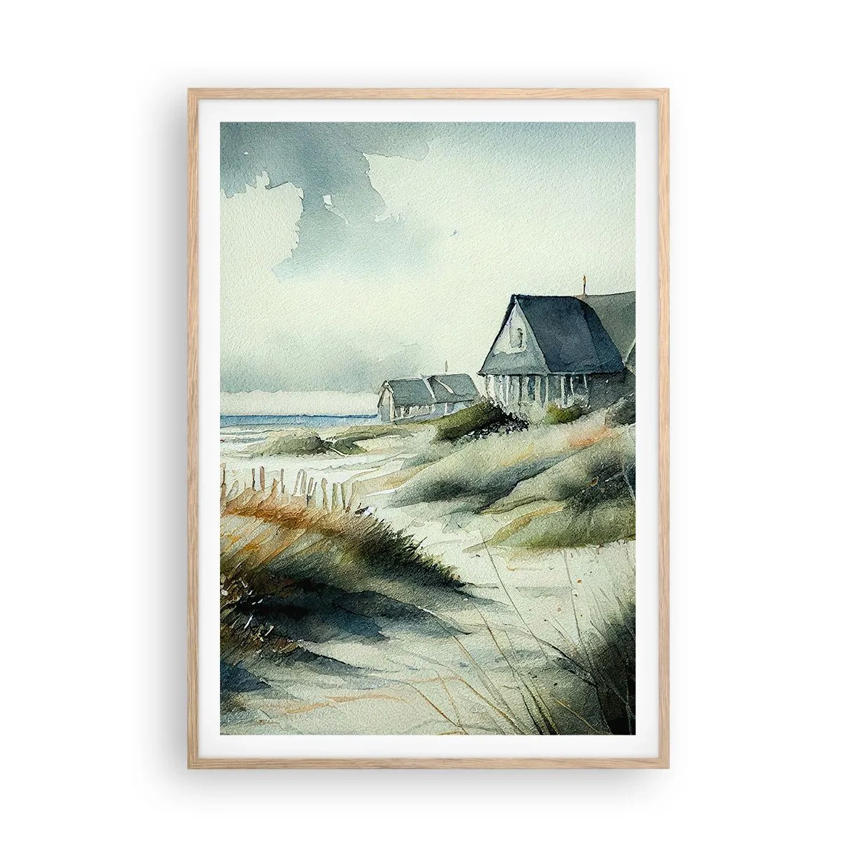 Poszter világos tölgy keretben - Távol a nyüzsgéstől - 70x100 cm