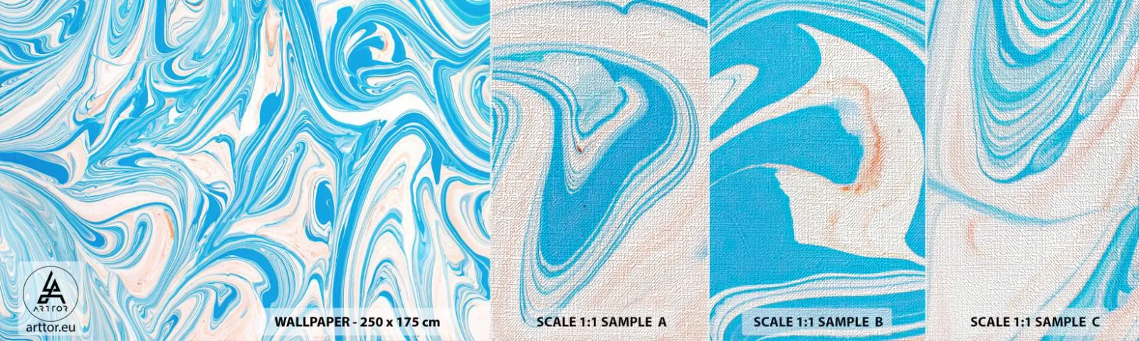 Fotótapéta Minta Premium Canvas - Mocsár türkizben - Absztrakció, Darab, Modern minta - 100x30 cm