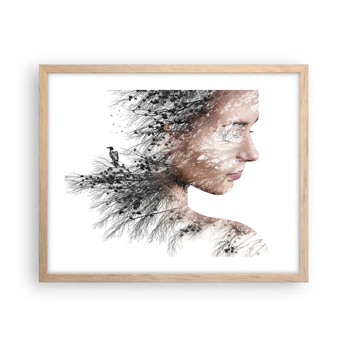 Poszter világos tölgy keretben - Az erdő szelleme - 50x40 cm