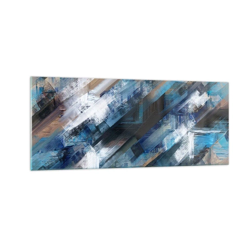 Üveg kép - Kék ferdén - 100x40 cm