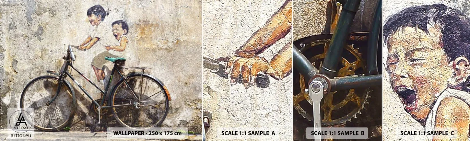 Fotótapéta Minta Standard Eco - Igaz, vagy hamis? - Absztrakció, Falfestmény, Kerékpár - 100x30 cm