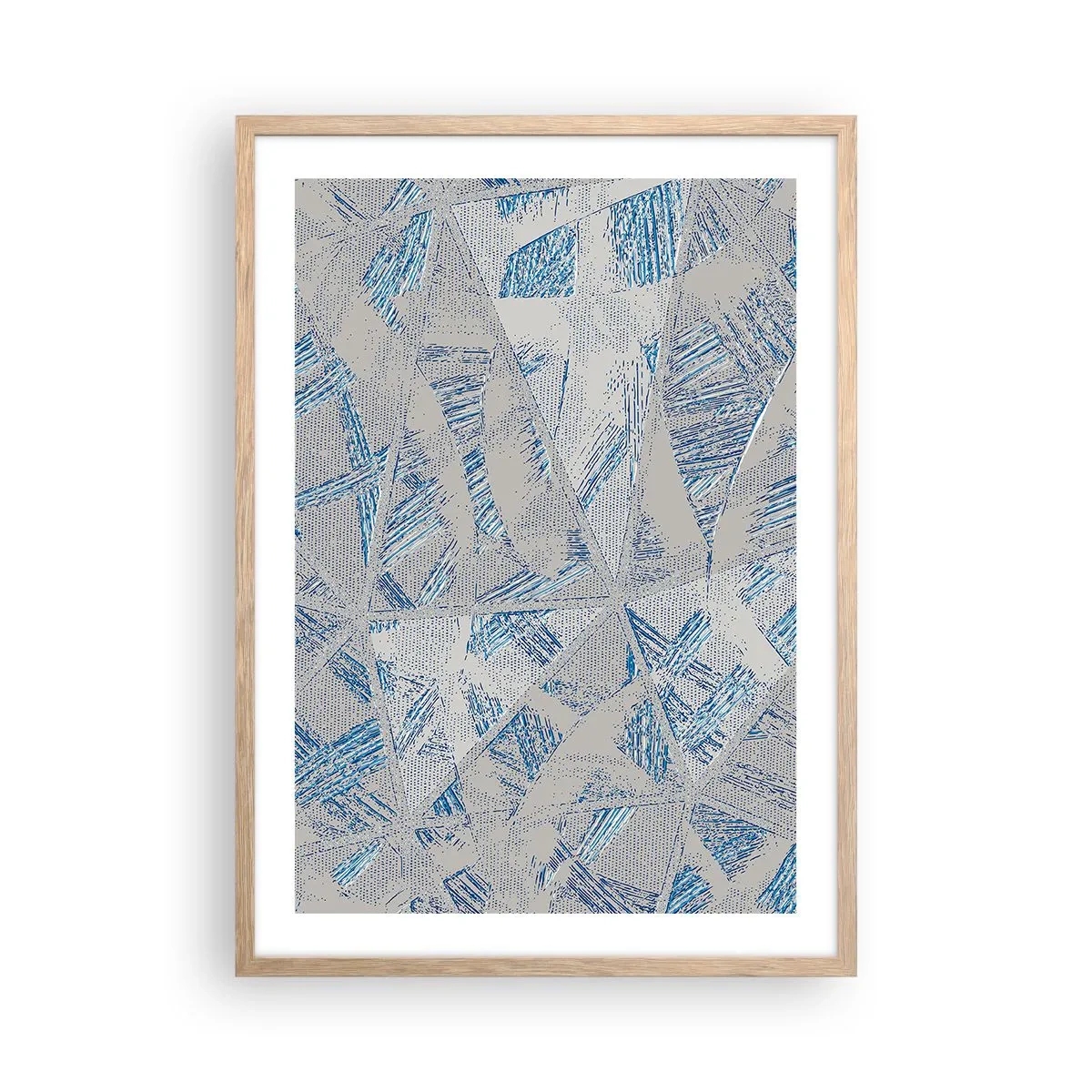 Poszter világos tölgy keretben - A szürkéskék labirintusban - 50x70 cm
