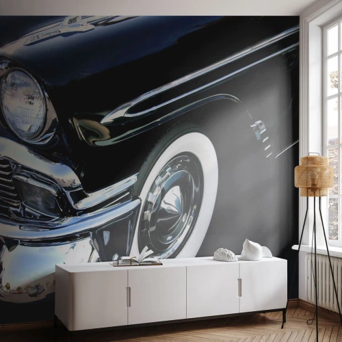 Fotótapéta Premium Sand - Klasszika ezüst, fekete és fehér színben - Autóipari, Autó, fehér és fekete - 250x175 cm