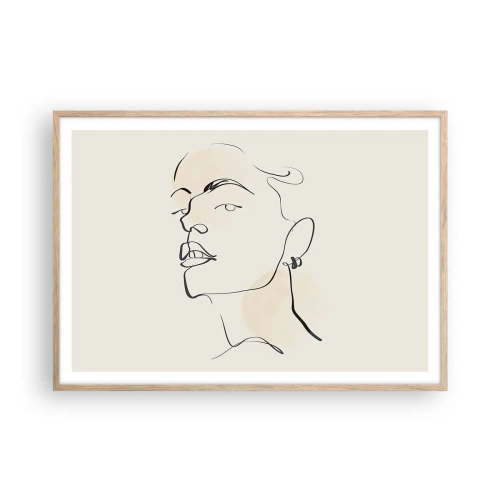 Poszter világos tölgy keretben - Büszke tekintet - 100x70 cm