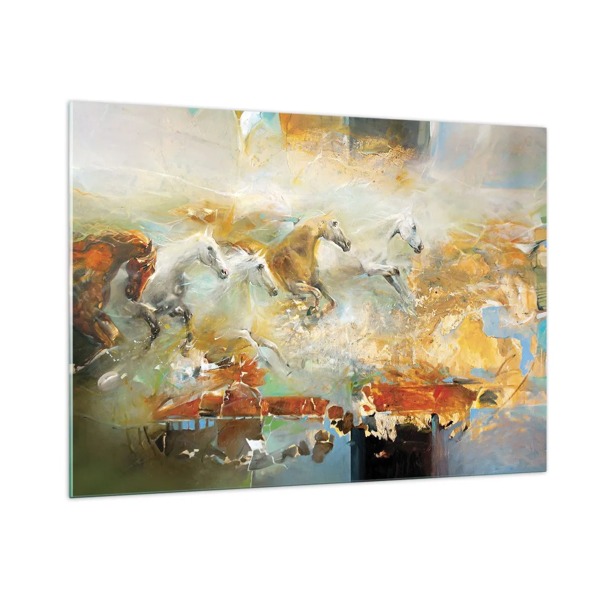 Üveg kép - Vágta a fényen át  - 100x70 cm