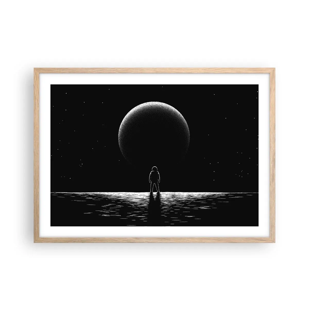 Poszter világos tölgy keretben - Szemtől szemben - 70x50 cm