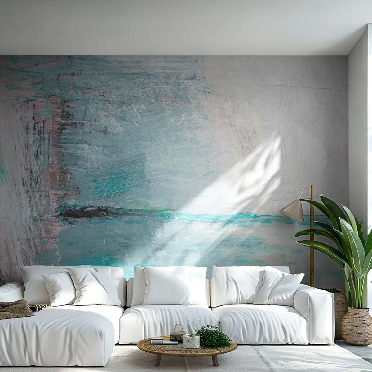 Fotótapéta Premium Sand - Vízszintesen kék színben - Absztrakció, Darab, Modern minta - 100x70 cm