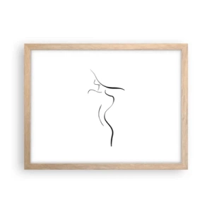 Poszter világos tölgy keretben - Megfoghatatlan, mint egy hullám - 40x30 cm