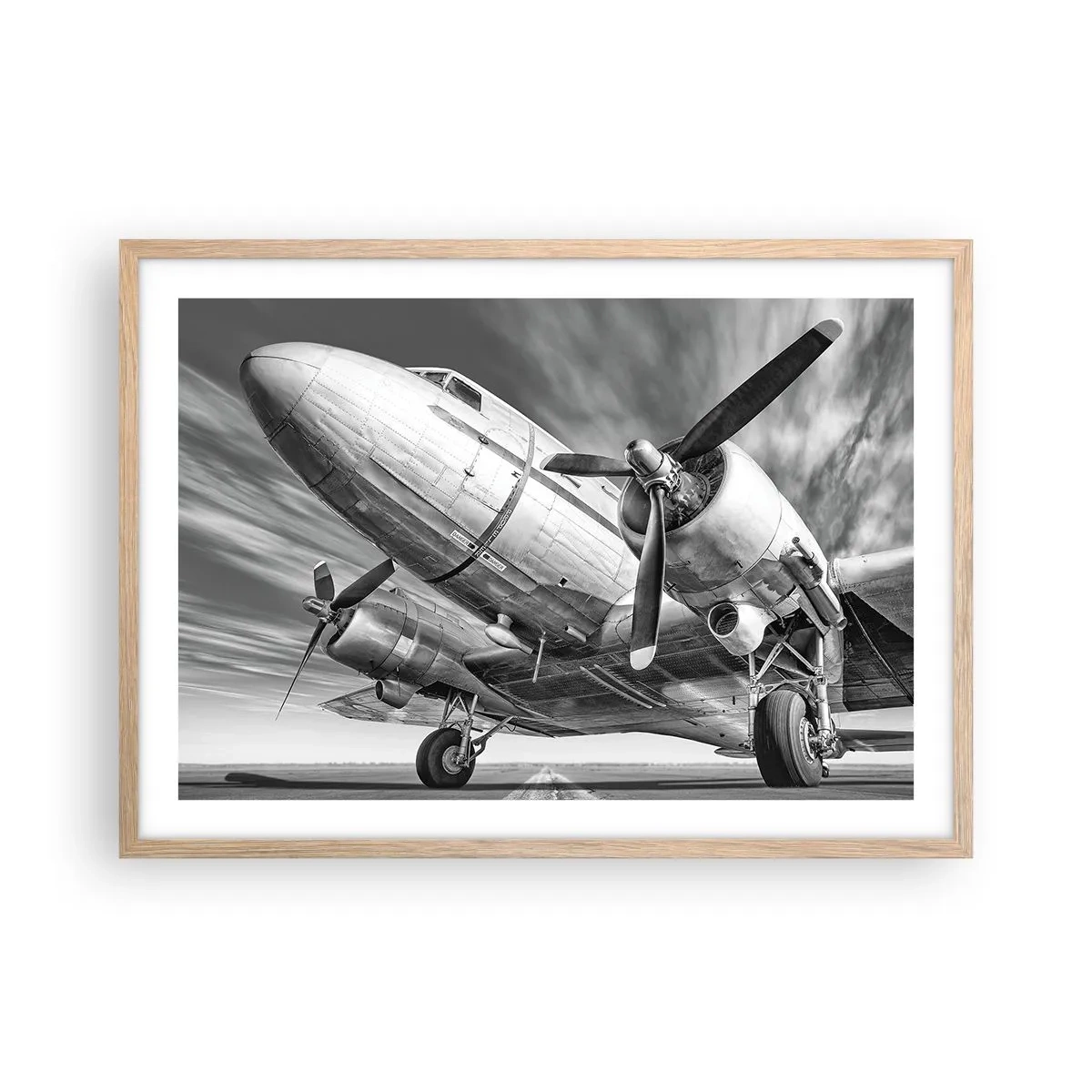 Poszter világos tölgy keretben - Mindig kész a repülésre - 70x50 cm